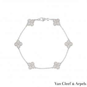 Van Cleef & Arpels White Gold Diamond Sweet Alhambra Bracelet VCARO85700